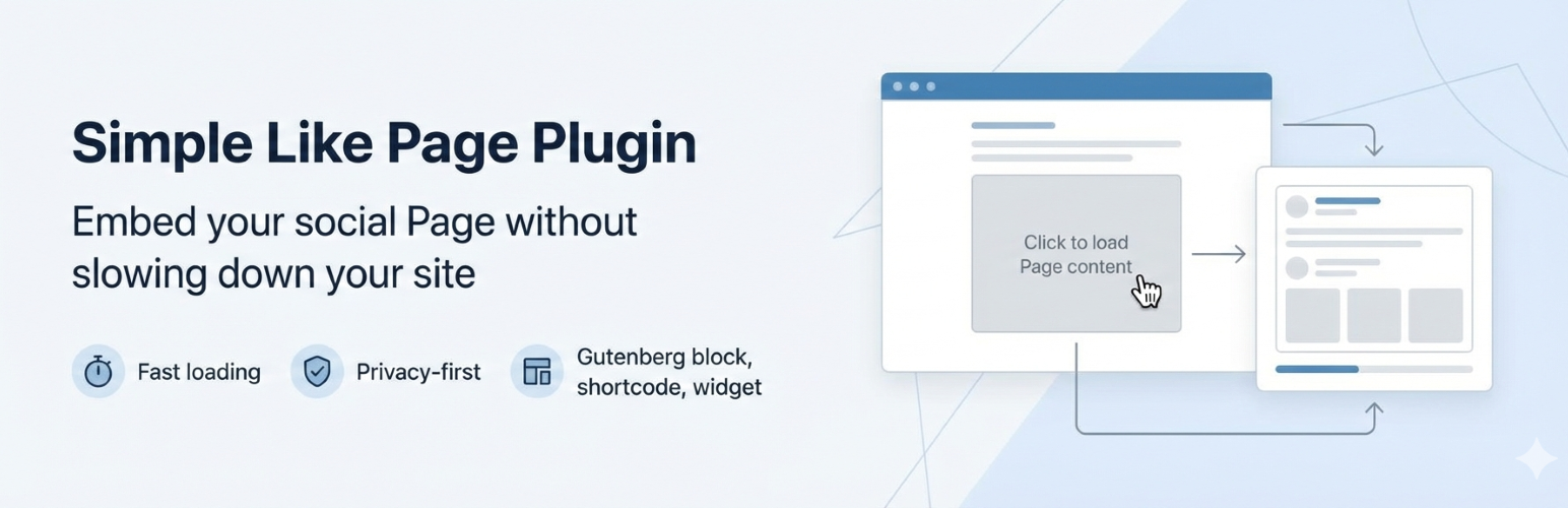 WordPress 外掛 Simple Like Page Plugin – Fast & Privacy-Friendly Page Embeds 的封面圖片