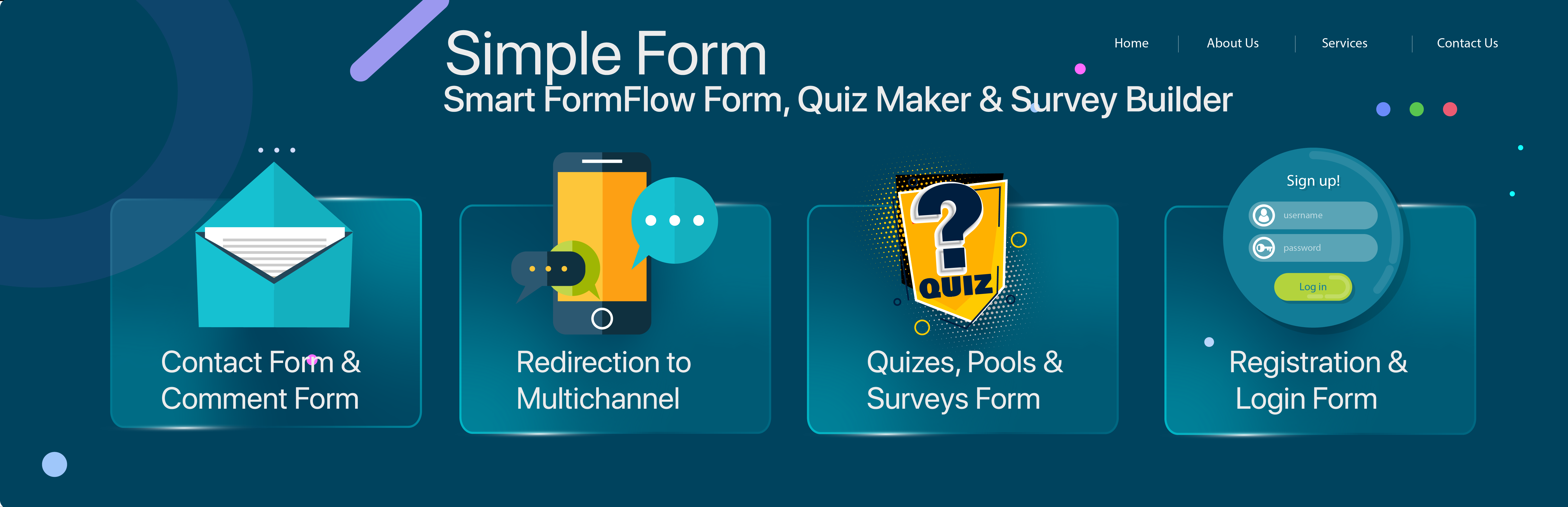 WordPress 外掛 Form Builder, Survey and Quiz Creator with Leads Redirect System – SimpleForm 的封面圖片。