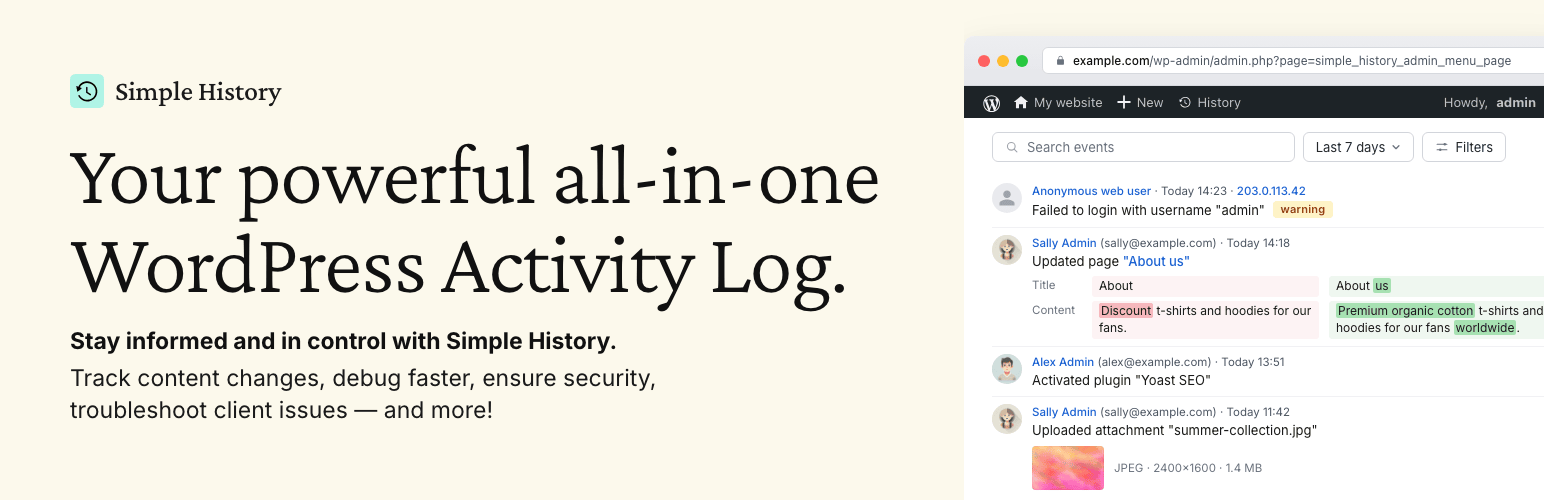 Simple History banner