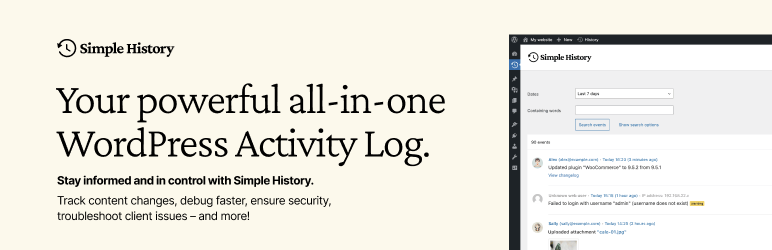 Simple History – Track, Log, and Audit WordPress Changes