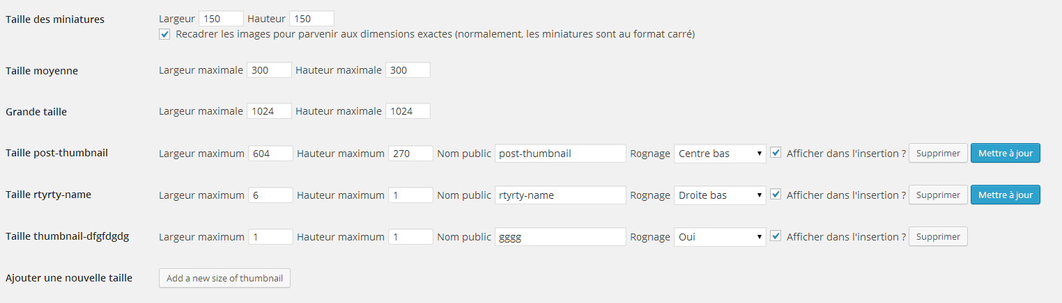 Simple Image Sizes