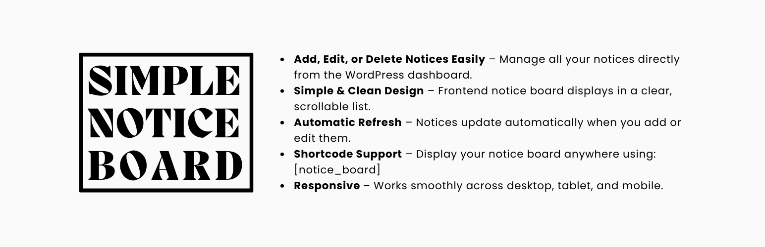 Simple Notice Board – Easy Announcements and Notices