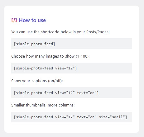 Shortcode Usage