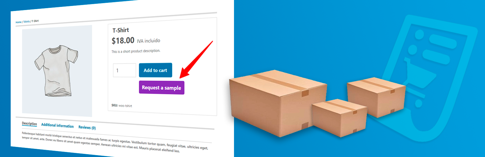 WordPress 外掛 Simple Product Sample 的封面圖片。