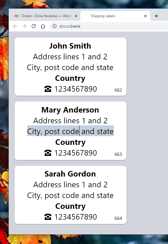 Generate single shipping label
