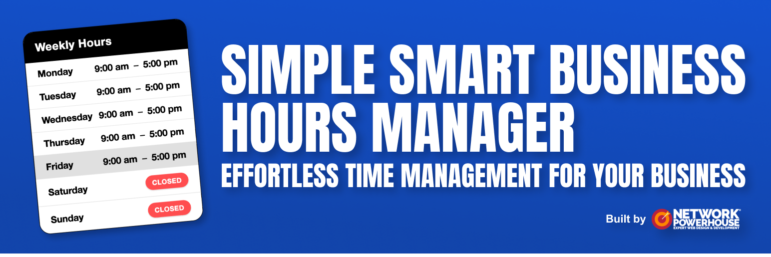 WordPress 外掛 Simple Smart Business Hours Manager 的封面圖片。