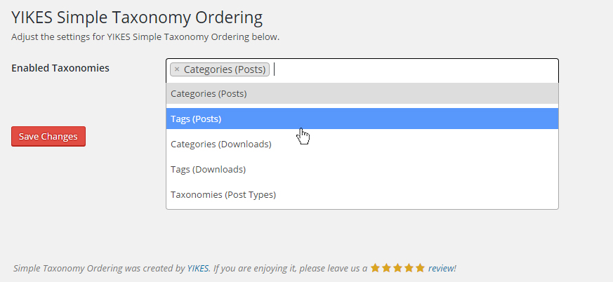 Simple Taxonomy Ordering