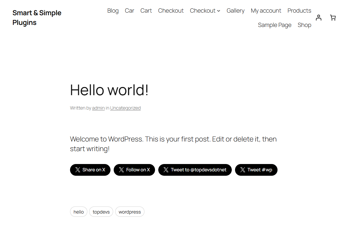 Buttons added after post content