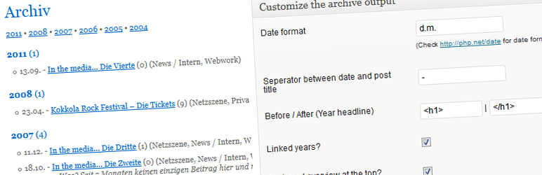 Product image for Simple Yearly Archive.
