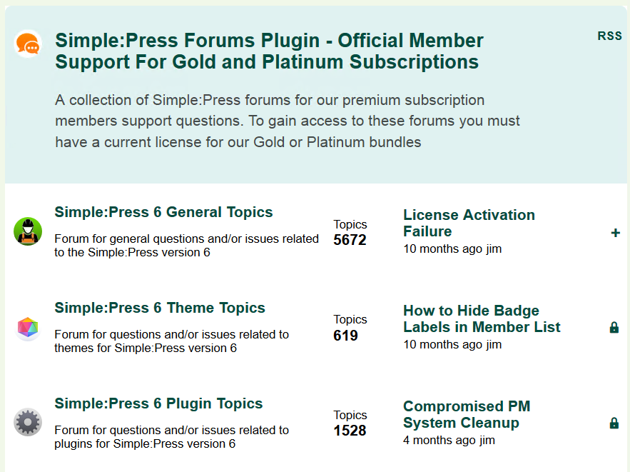 The statistics area at the bottom of the forum screen