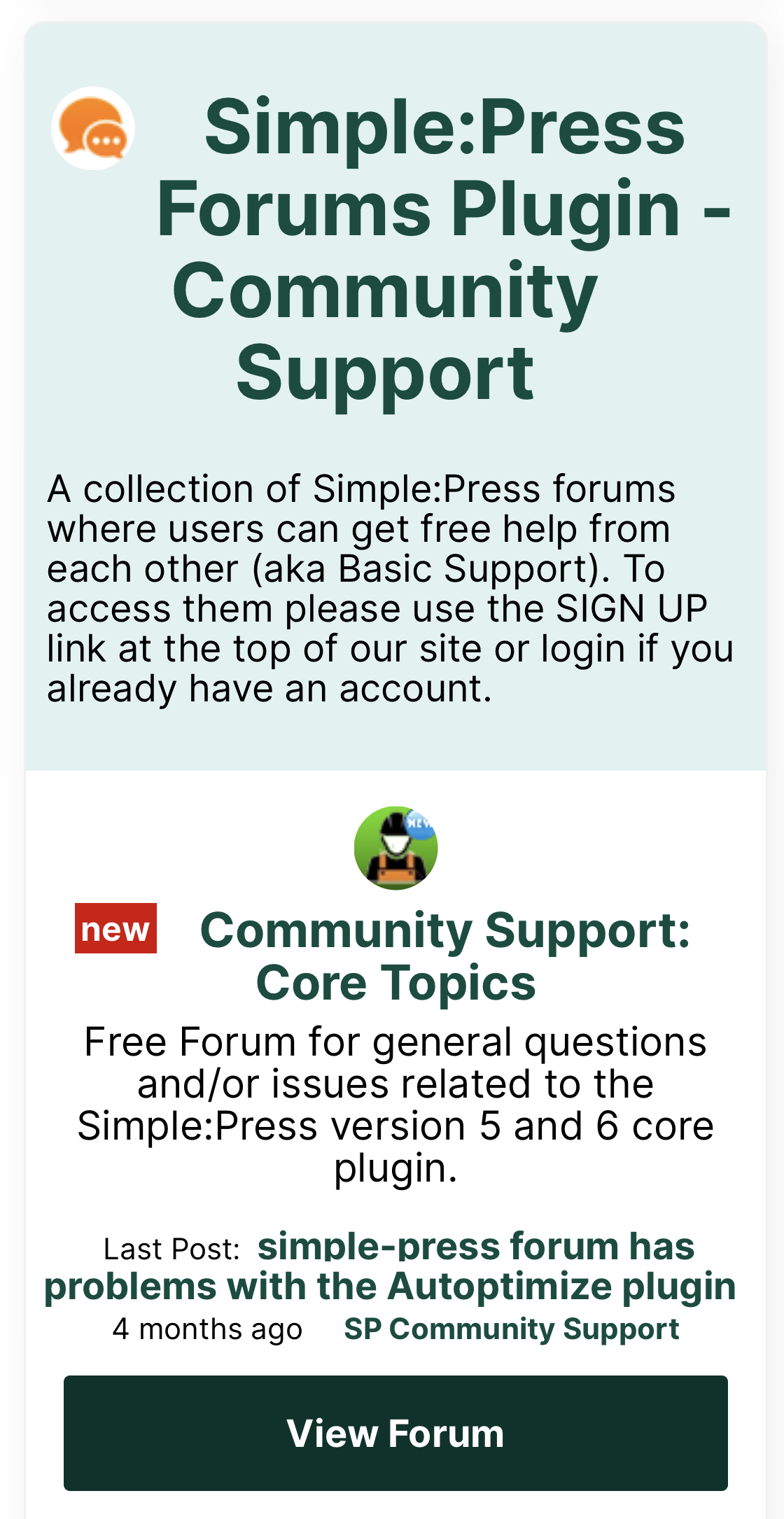 Simple:Press Forum