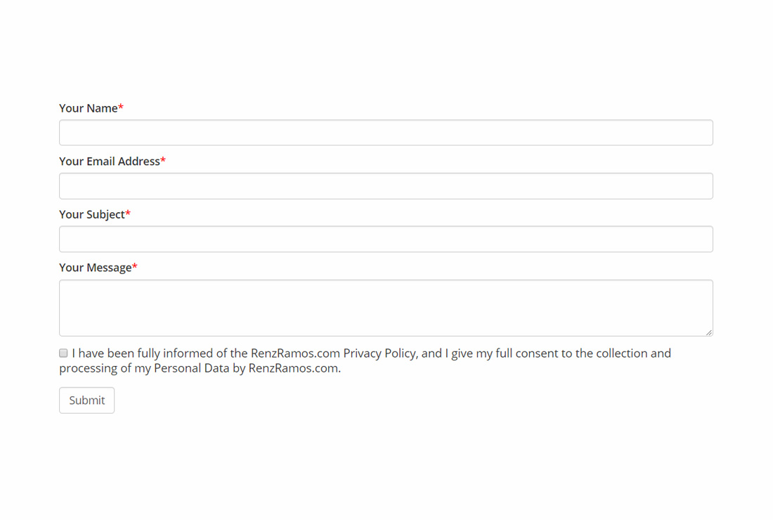 Basic contact form fields