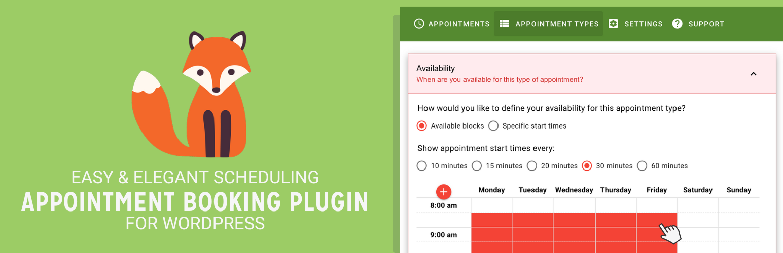 WordPress 外掛 Appointment Booking Calendar — Simply Schedule Appointments Booking Plugin 的封面圖片。