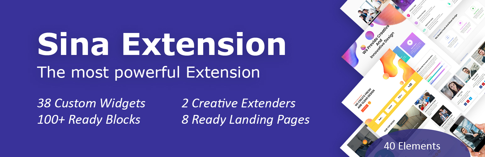Sina Extension for Elementor (Slider, Gallery, Form, Modal, Data Table, Tab, Particle, Free Elementor Widgets & Elementor Templates)