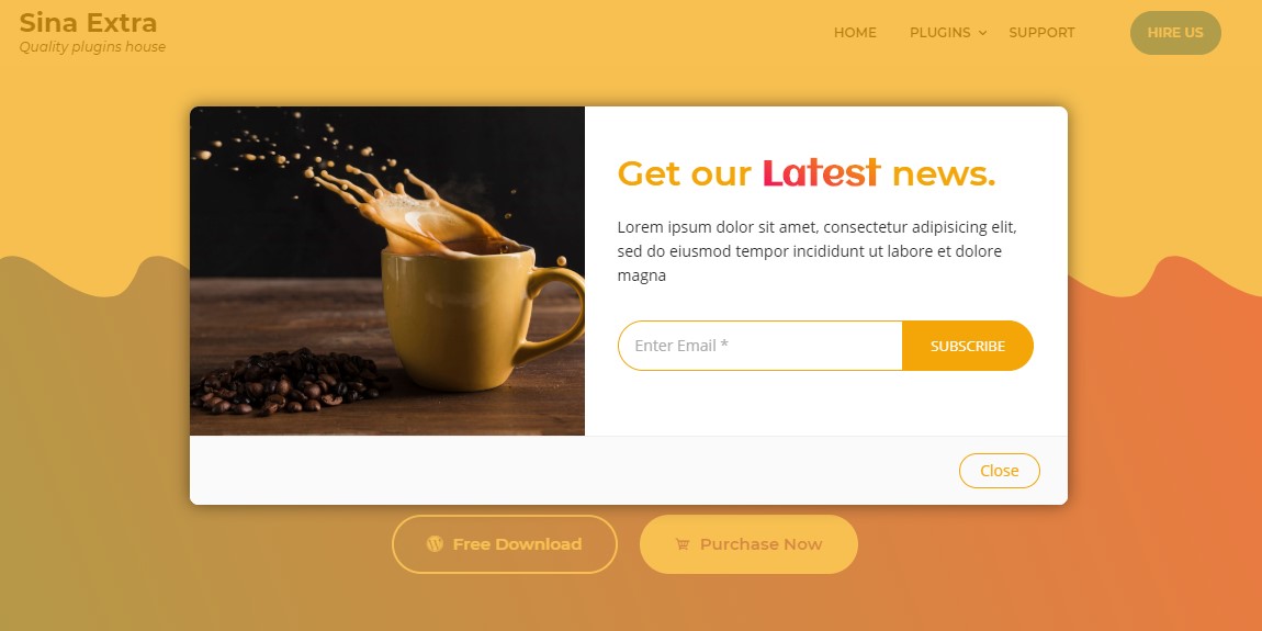 Sina Extension for Elementor (Header Builder, Footer Builter, Theme Builder, Slider, Gallery, Form, Modal, Data Table Free Elementor Widgets & Elementor Templates)