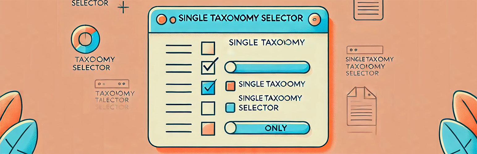 WordPress 外掛 Single Taxonomy Selector 的封面圖片。