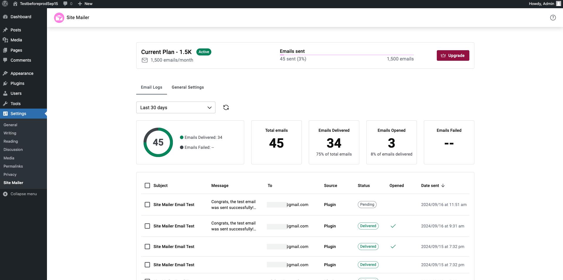 Site Mailer – SMTP Replacement, Email API Deliverability &amp; Email Log