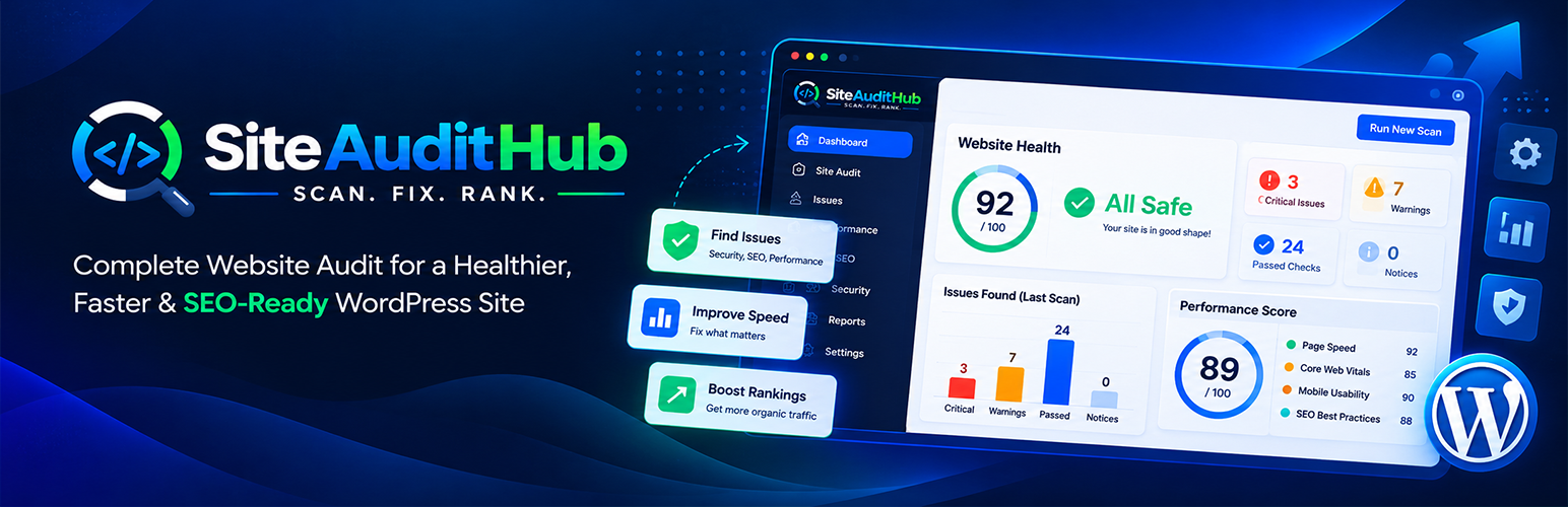 WordPress 外掛 SiteAuditHub 的封面圖片