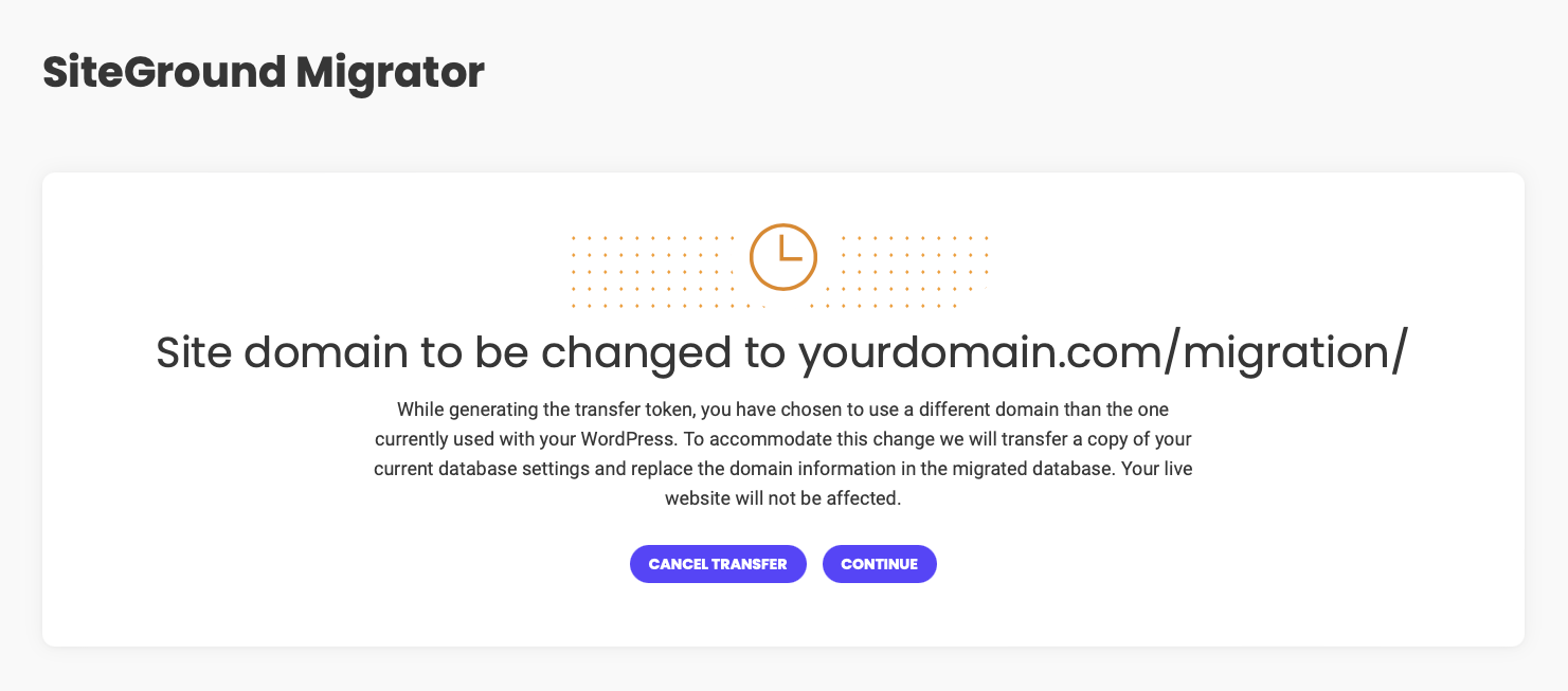 If domains are different, the plugin will inform you about the changes we will make