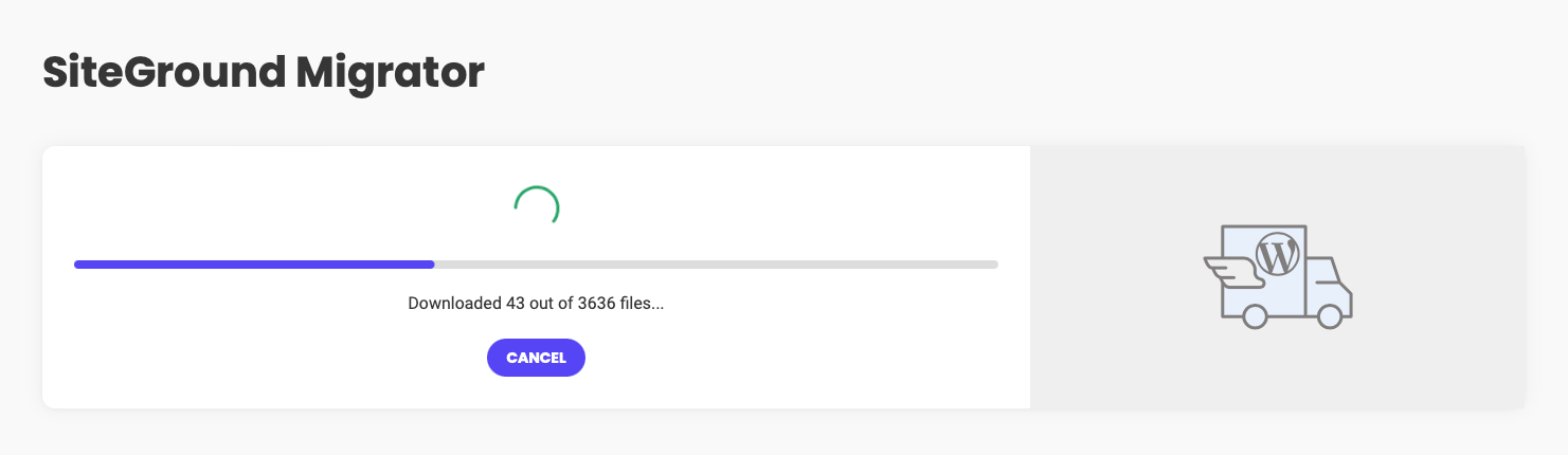 Downloading your site files to the SiteGround server