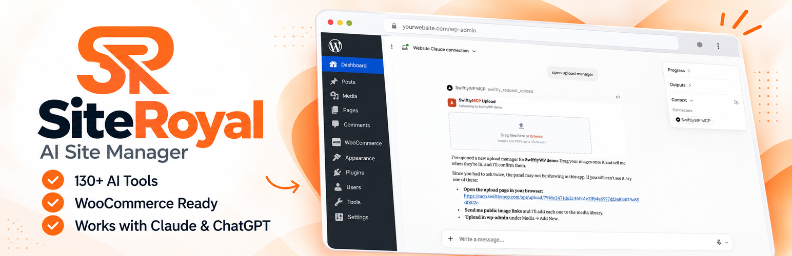 WordPress 外掛 SiteRoyal – AI Site Manager 的封面圖片