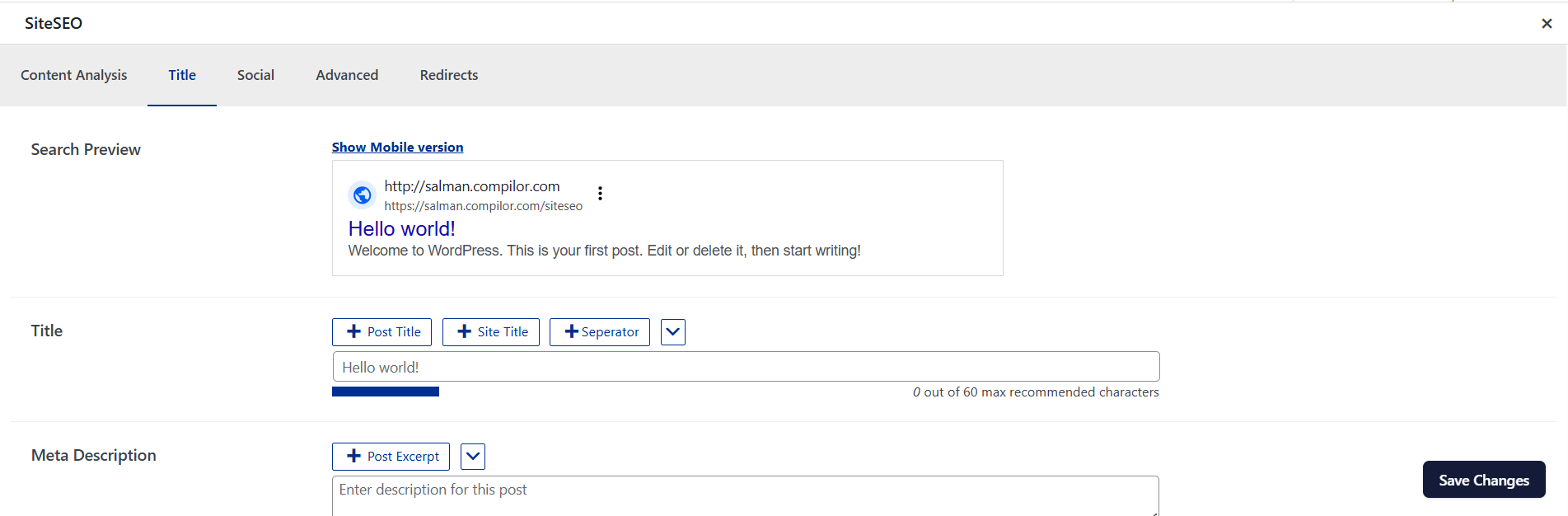SiteSEO By softaculous 2 SiteSEO
