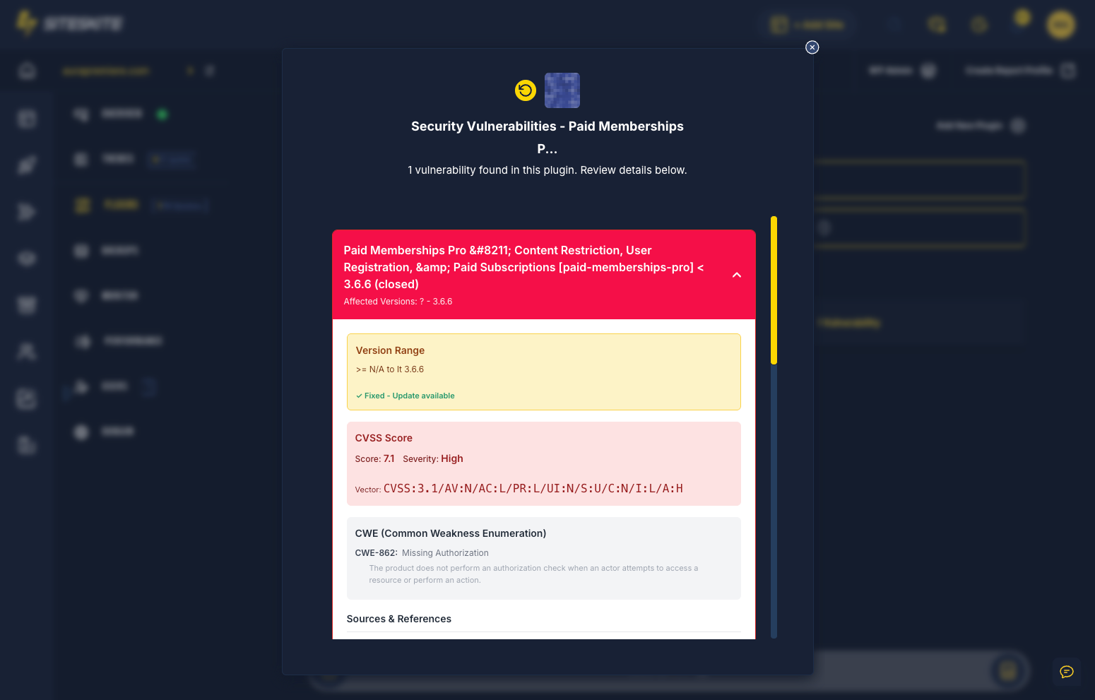 Vulnerability detection — spot risky plugins and themes early