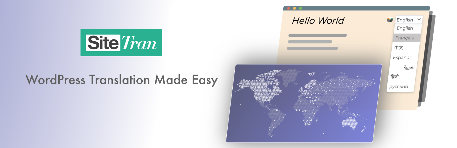 WordPress 外掛 SiteTran – Translate Your WordPress Site 的封面圖片。