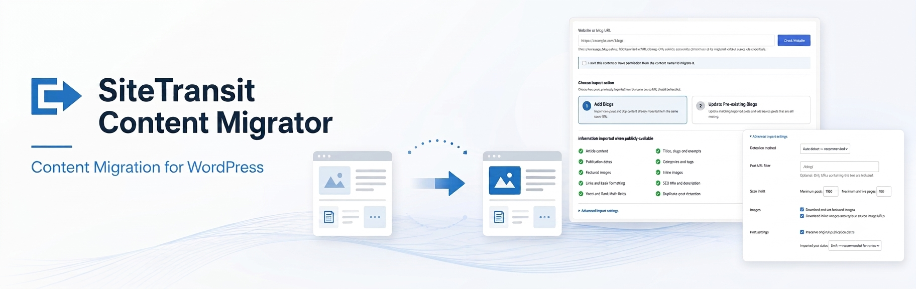 WordPress 外掛 SiteTransit Content Migrator 的封面圖片