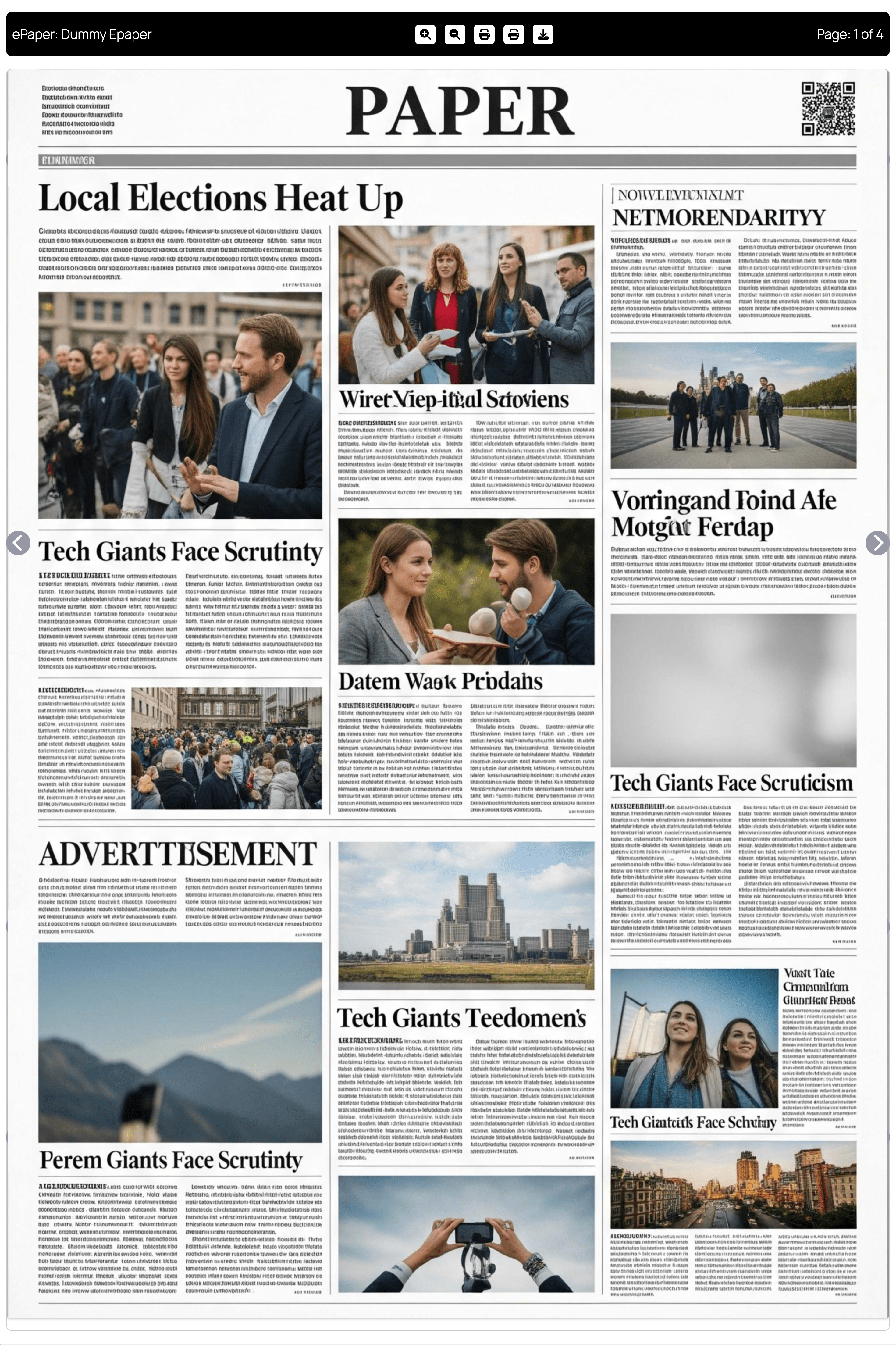 Frontend: Single page.