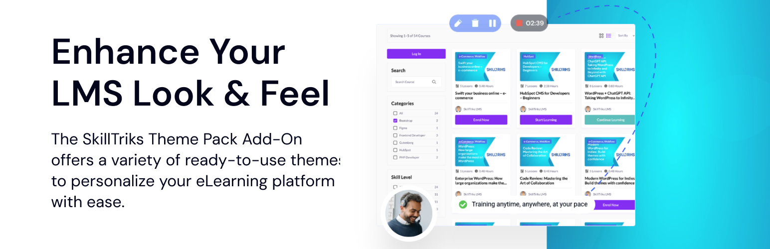 WordPress 外掛 SkillTriks Theme Pack 的封面圖片。