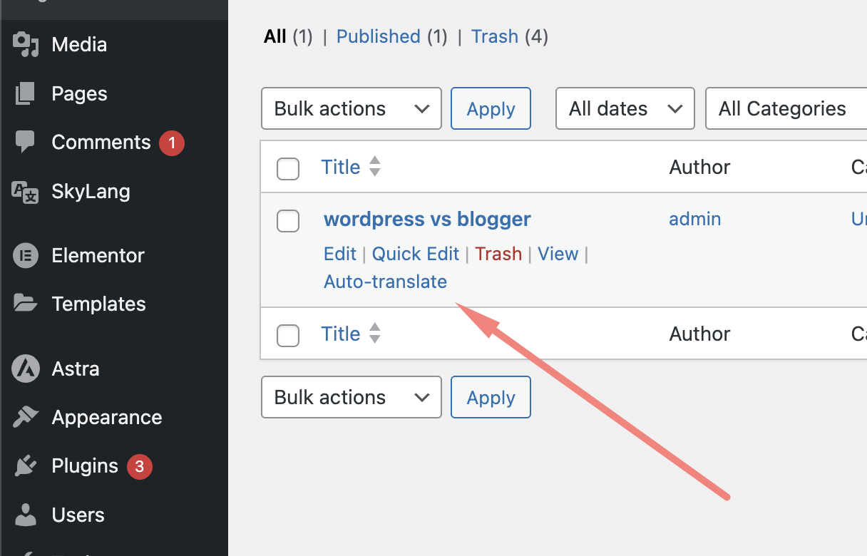 AI Auto translate for Polylang : Skylang - Screenshot 1