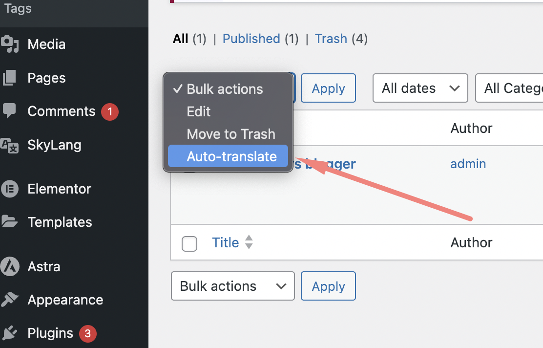 AI Auto translate for Polylang : Skylang - Screenshot 2