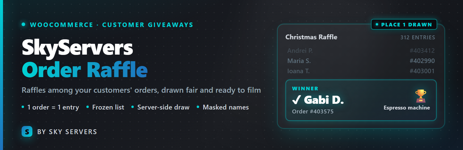 SkyServers Order Raffle