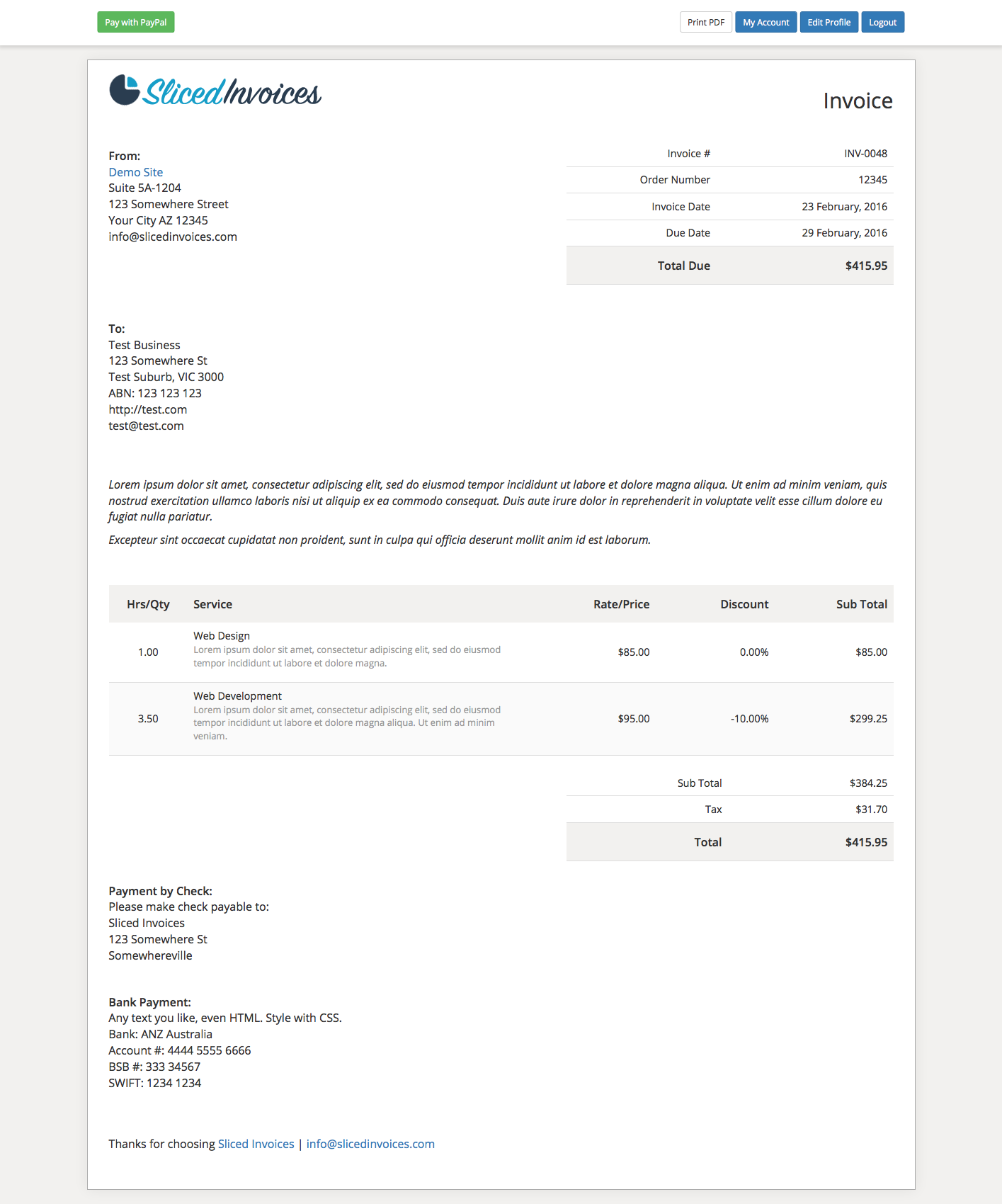 Sliced Invoices &#8211; WordPress Invoice Plugin