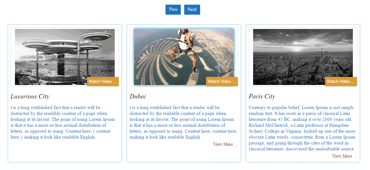 Horizontal Posts Slider