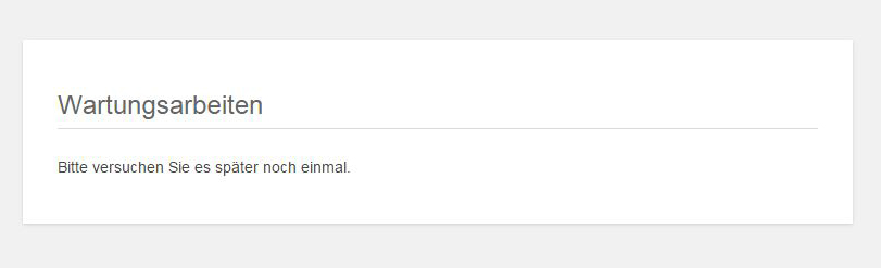 Maintenance message for website visitors in German
