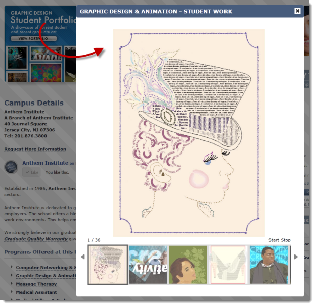 Sample of the gallery, which looks similar inline to what you see in this popup modal box.