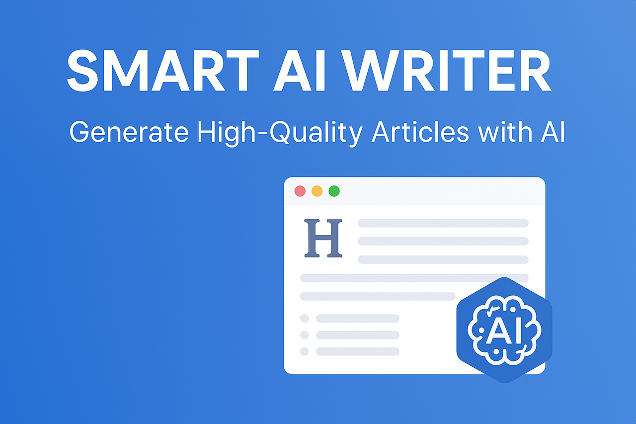 <strong>Smart AI Writer screen:</strong> A clean dashboard view of the plugin interface inside WordPress.