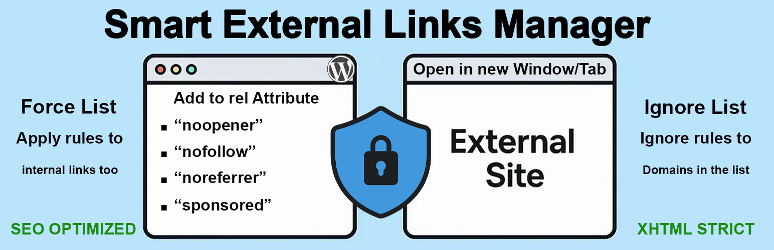 External Links Manager – Open new window in a new tab + nofollow, noreferrer