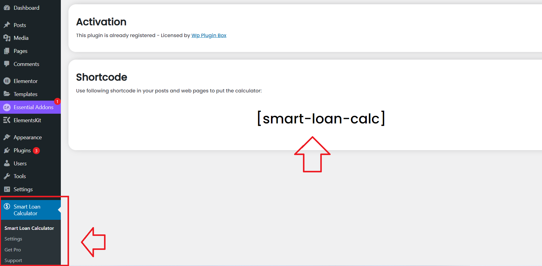 Copy short code for the calculator &amp; paste the short code into posts / pages.