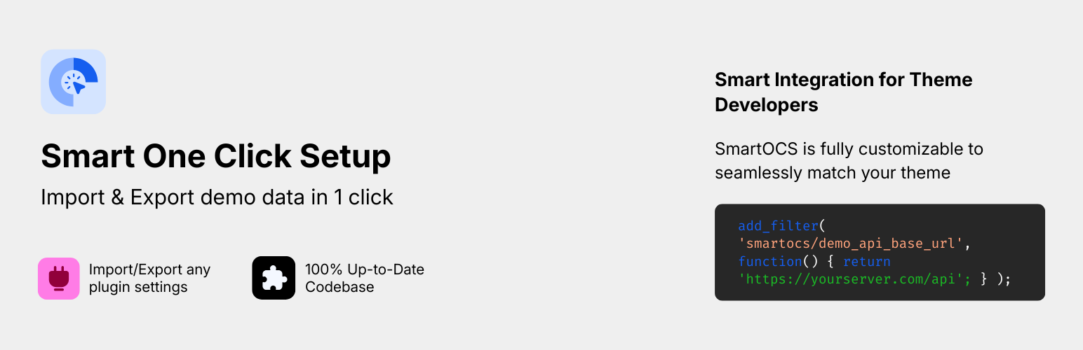 Smart One Click Setup – Complete Demo Import & Export