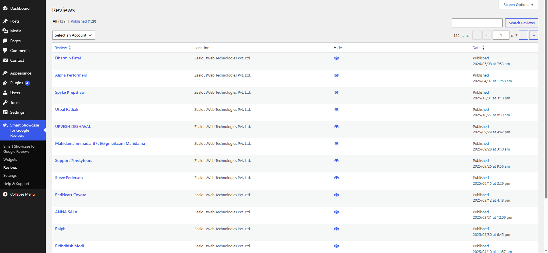Google Account Integration: Easily connect or disconnect your Google account directly from the plugin, allowing for seamless management of reviews and settings.