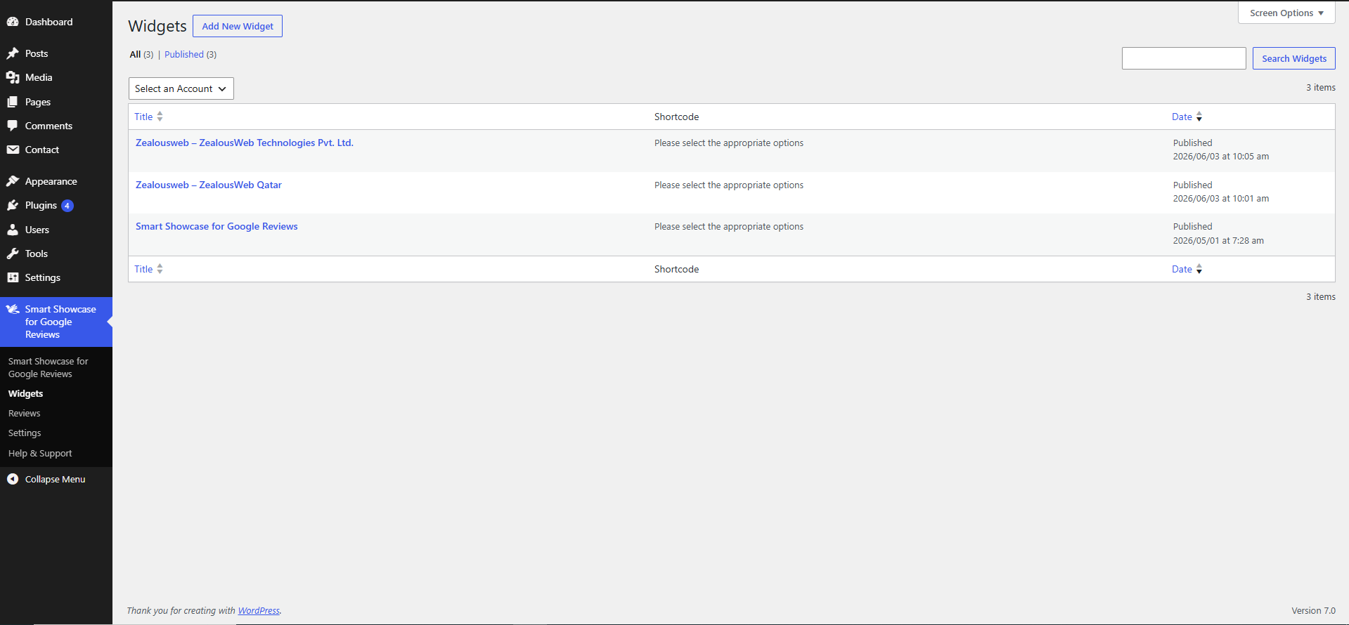 Configure your account name and location to fetch data for widgets, giving you full control over what reviews are displayed and how they are presented.