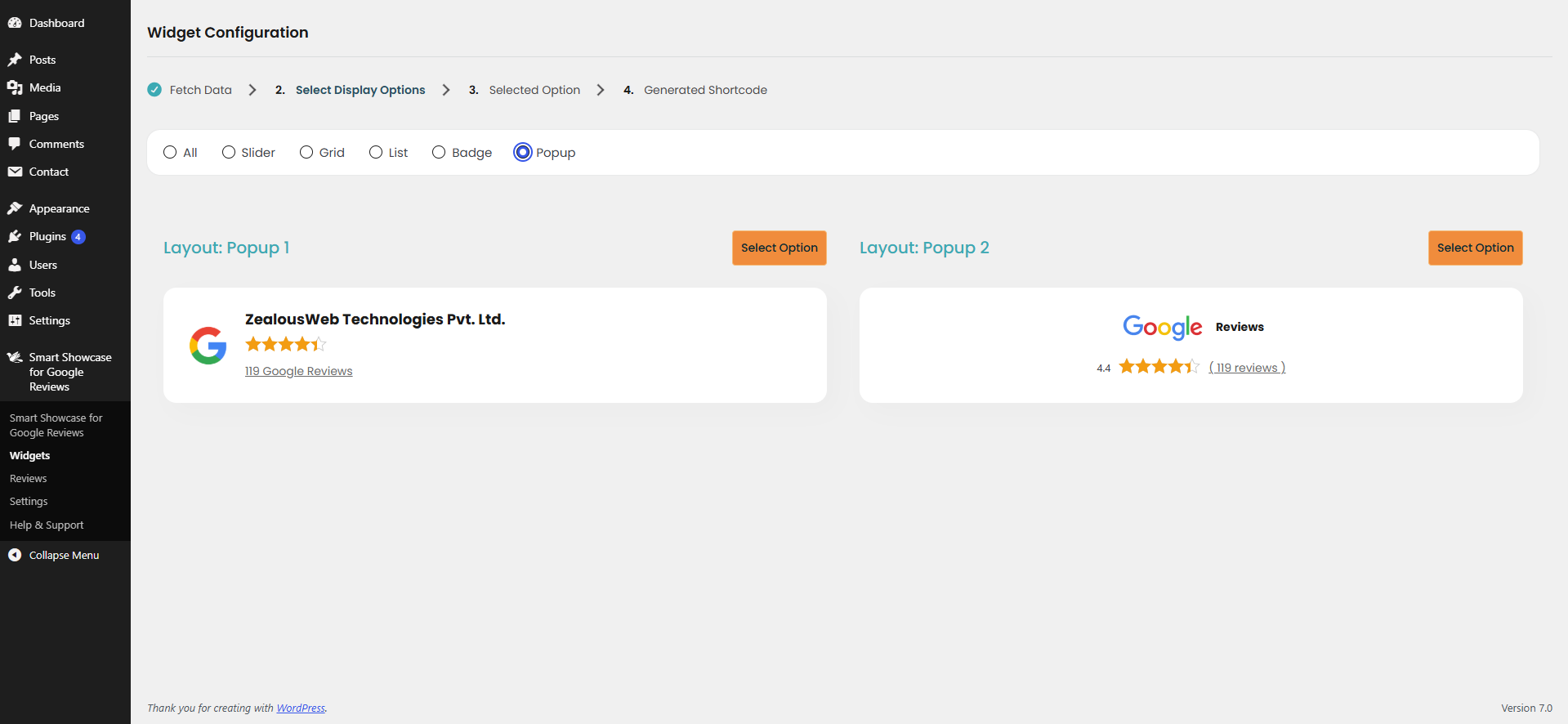 Popup Option: Showcase reviews dynamically with an engaging popup design for an interactive user experience.