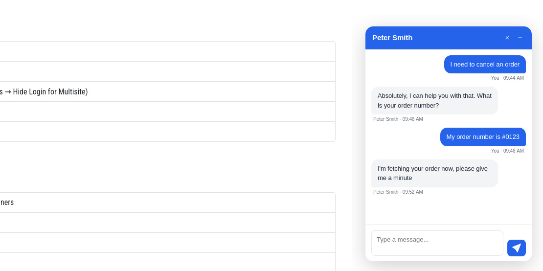 Front end — Active Chat Conversation