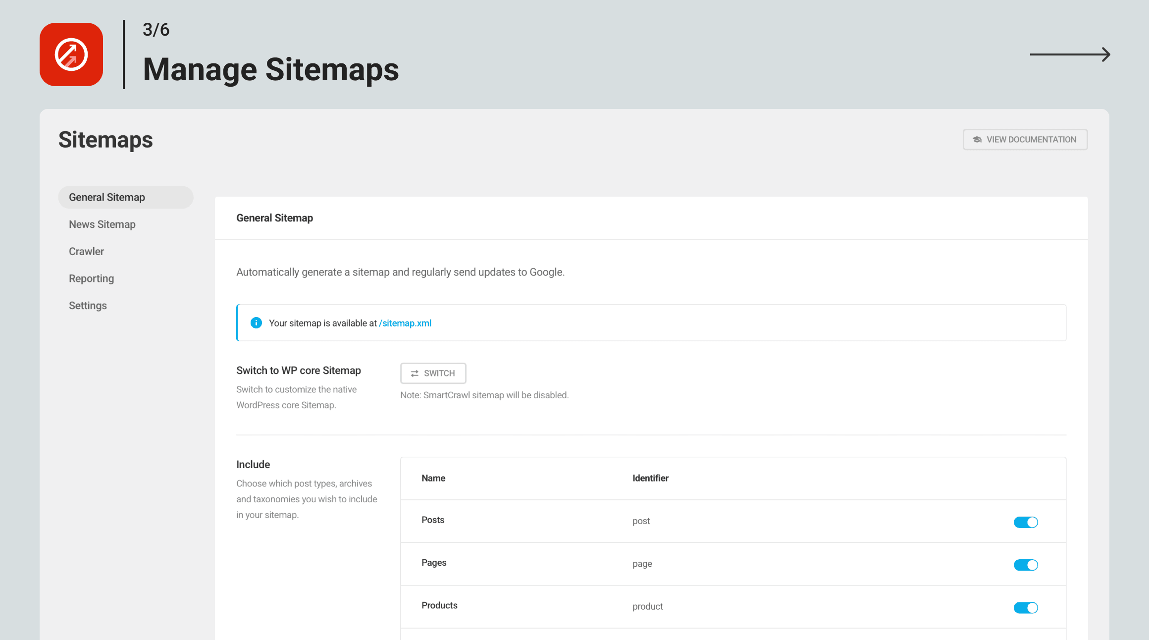 Manage Sitemaps