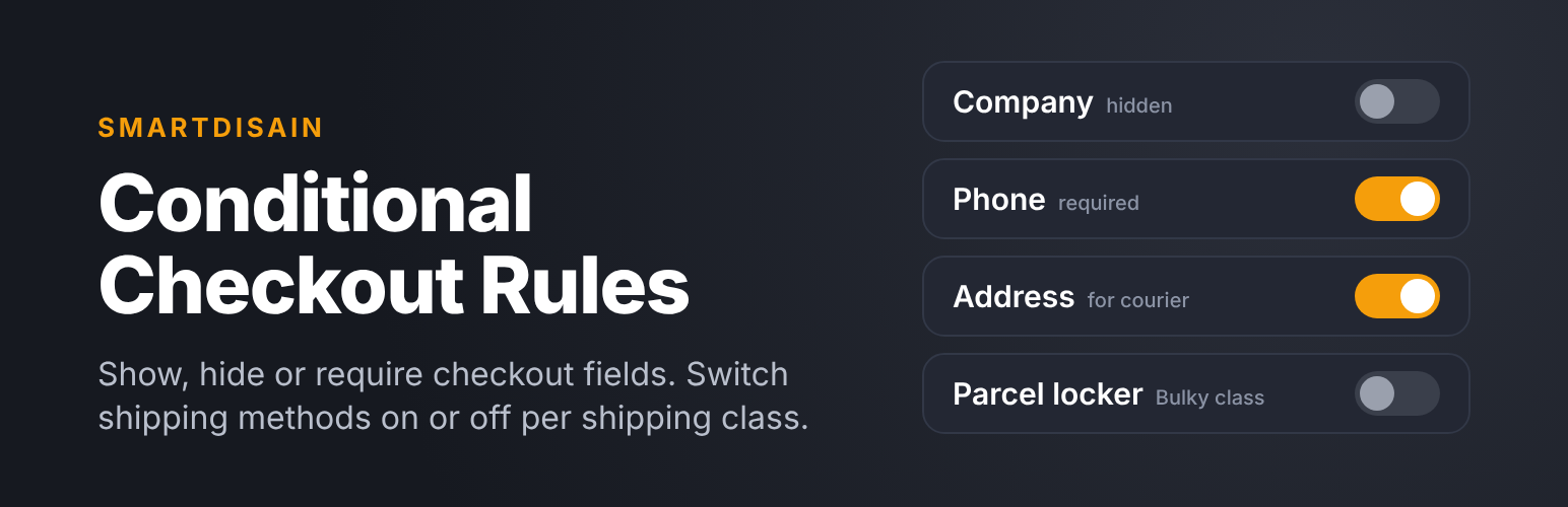 WordPress 外掛 Smartdisain Conditional Checkout Rules for WooCommerce 的封面圖片