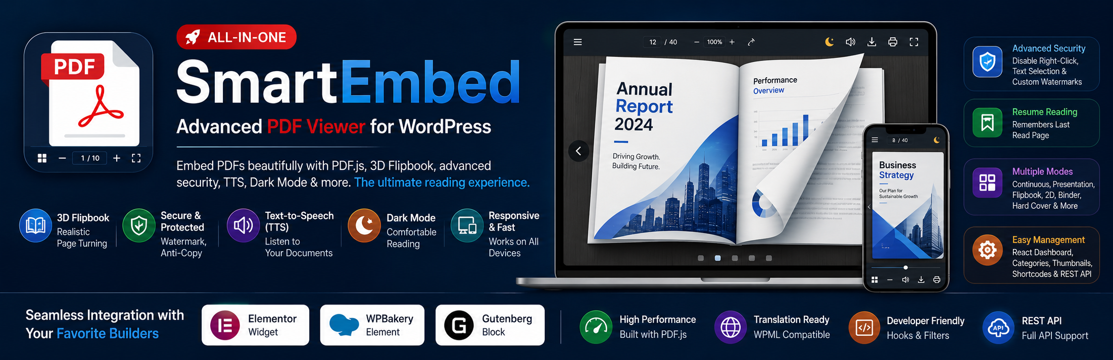 WordPress 外掛 SmartEmbed – PDF Viewer, 3D Flipbook, and Secure PDF Embedder 的封面圖片