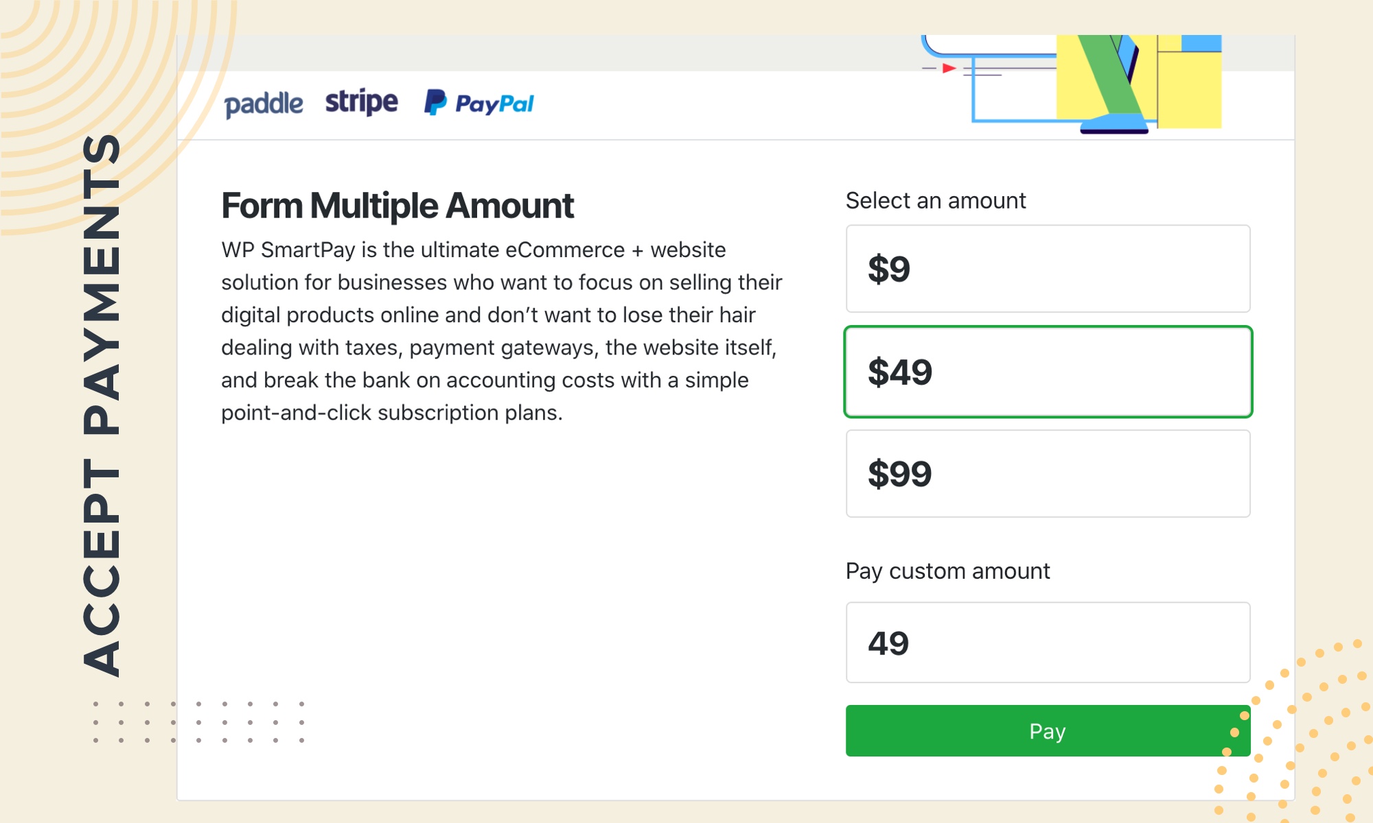 Allow user to put custom amount on payment form